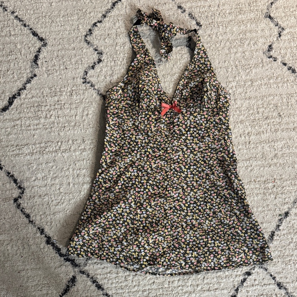 Urban Outfitters Black Multi-color Floral Mini Dress